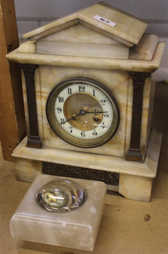 Cream marble clock & mineral magnified sample